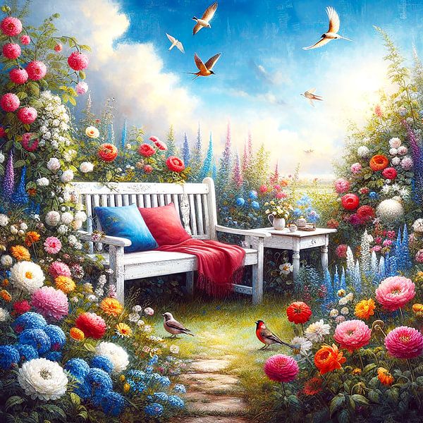 garden in summer by Tatjana Korneeva