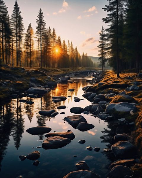 Herfstsfeer in een dromerig landschap van fernlichtsicht