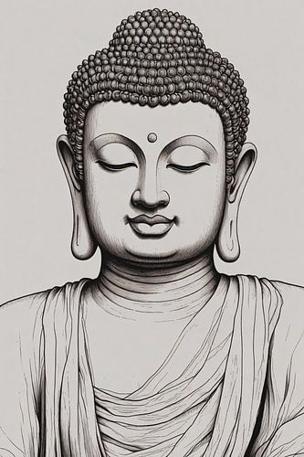 Serene Boeddha in Monochroom Gewaad