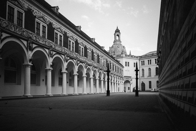 Stableyard with the old Frauenkirche in the Background. by Richard