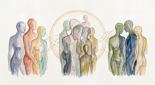 Solidarité – Panorama abstrait et figuratif à l'aquarelle