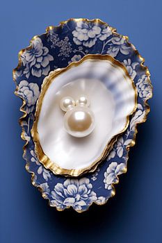 Oyster Delftware, pearl and gold with Pearl