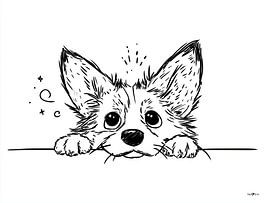 Kleine Hundekarikatur
