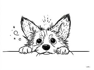Kleine Hundekarikatur