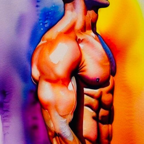 Atletisch bovenlichaam van een man