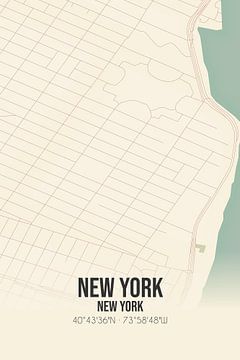 Alte Karte von New York (New York), USA. von Rezona