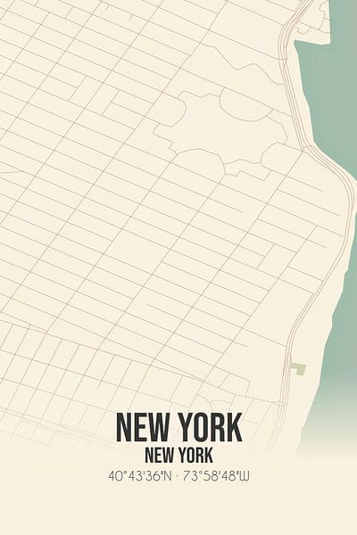 Alte Karte von New York (New York), USA. von Ortsdrucke