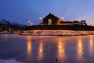 Penitentiaire Inrichting Wolvenplein in de winter in Utrecht van Donker Utrecht
