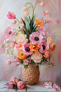 Modern version painting BOOKET Golden Age - soft pink and orange 3