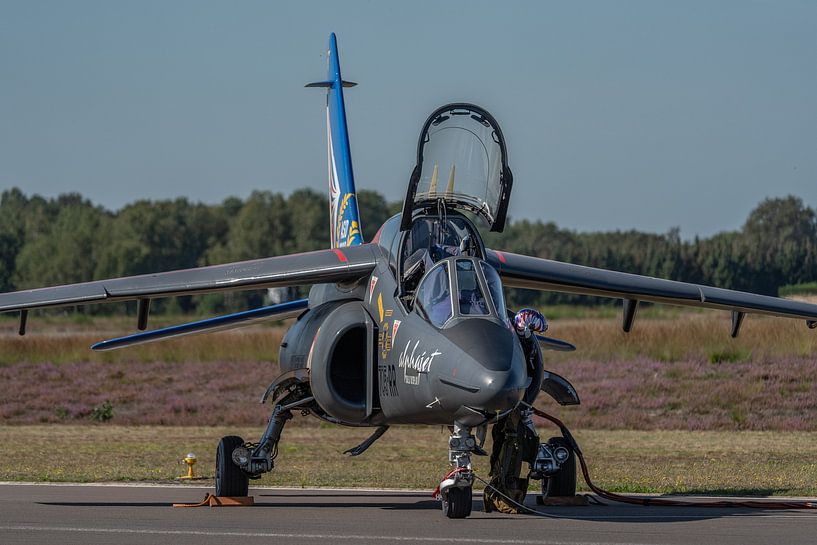 Alpha Jet wird für den Start vorbereitet. Dieses Flugzeug ist der Solo Display Alpha Jet der französ von Jaap van den Berg