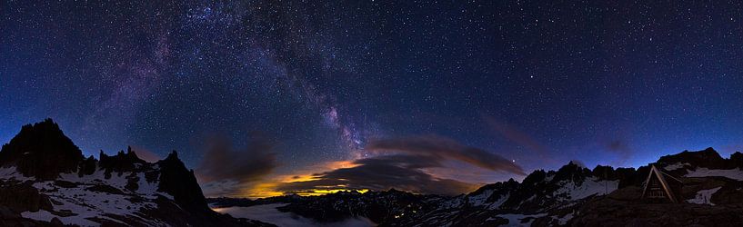 Alpen nacht panorama van Dennis van de Water