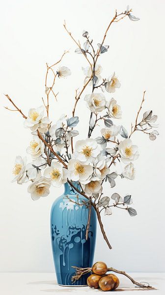 Trockenblumen in einer Kintsugi-Vase von Gelissen Artworks