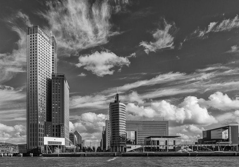 Kop van zuid Rotterdam in zwartwit van Ilya Korzelius