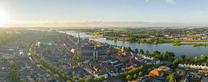 Kampen Frühlingsabend Luftbildpanorama