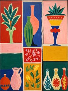 Vase und Blumenmuster