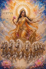 Painting of the Hindu goddess Aditya. by Johannes