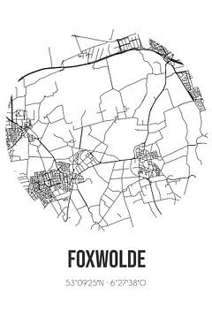 Foxwolde (Drenthe) | Carte | Noir et blanc sur Rezona