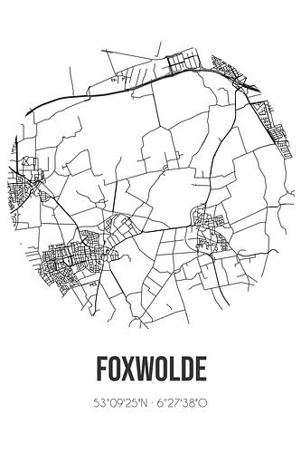 Foxwolde (Drenthe) | Karte | Schwarz und weiß