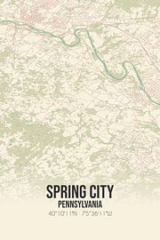 Vintage map of Spring City (Pennsylvania), USA. by Prints of Place