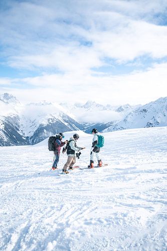 LVS Check Freeriden Poeder sneeuw skiën in Montafon, Vorarlberg Snowboardgroep