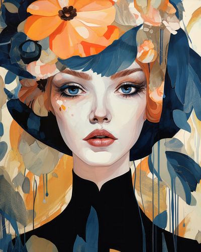 Modern und farbenfroh illustriertes Porträt