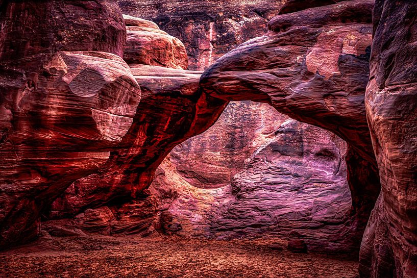 Colorful rock arch in Arches National Park Utah USA by Dieter Walther