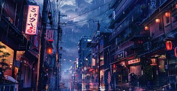 Futuristisch Japans nachtlandschap van Crackhead 338