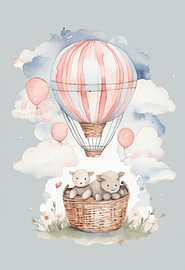 Zachte Dromen – Pastel Luchtballon van Stefan Vermeer