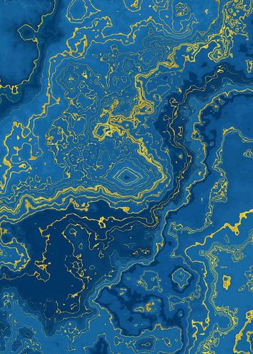 marmeren abstractie kunst blauw goud #marmer