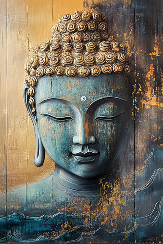 Modernes Japandi-Buddha-Porträt