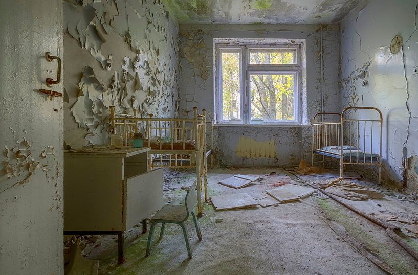 Chambre dans un hôpital à Pripjat par Truus Nijland