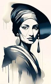 Woman with the pearl earring by Gert-Jan Siesling