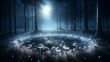 Maanlicht tovert glamour over paddenstoelencirkel van artefacti