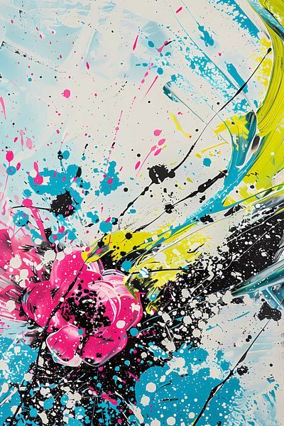 Dynamische abstracte kunst met kleurrijke spatten van Art & Soul Creations
