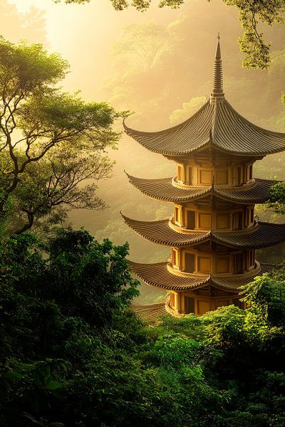 Temple in the jungle by Poster Art Shop