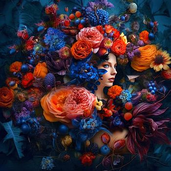 Visage parmi les fleurs