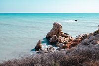 Landschap naast de Rots van Aphrodites aan de kust van Paphos, Cyprus