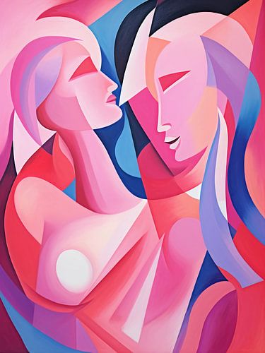 Abstract paar in roze