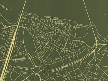 Kaart van Nijmegen Centrum in Groen Goud van Map Art Studio