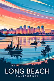 Long Beach, California Vintage Travel Poster by Poster Art Shop