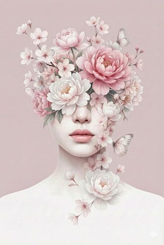 Pink Blossom Portrait sur J.O. Han