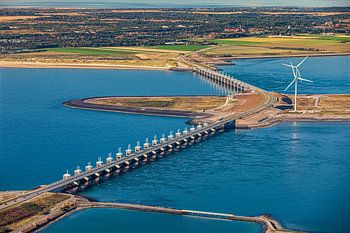 Luchtfoto van Oosterscheldekering