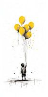 Junge mit gelben Luftballons