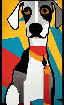 Pop art hond van Karin vanBijlevelt