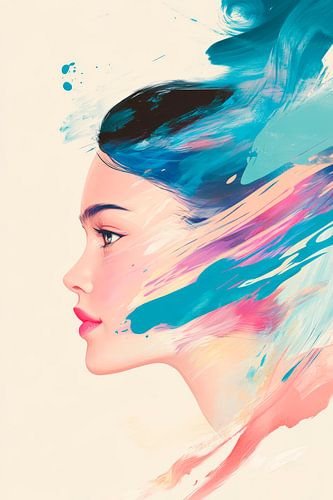 Femme avec des couleurs fluides – Modern Art