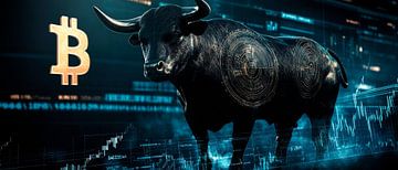 Bull-markt voor Bitcoin - financiële symboliek van Poster Art Shop