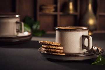 Coffee with syrup waffles by Iryna Melnyk