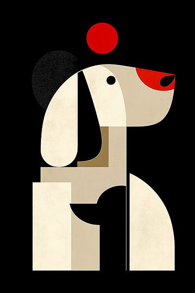 Playful Dog Energy in Abstract Shapes by Karina Brouwer