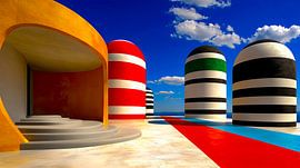 Gestreifte Monumente im Sonnenlicht von Klaus Tesching - Art-AI