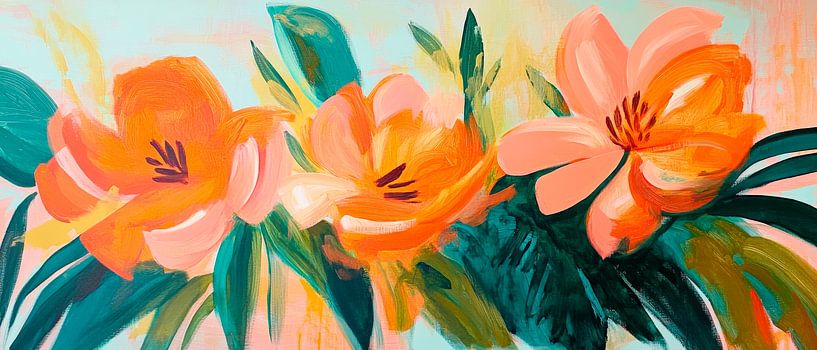 Colourful floral composition in watercolour style by Poster Art Shop